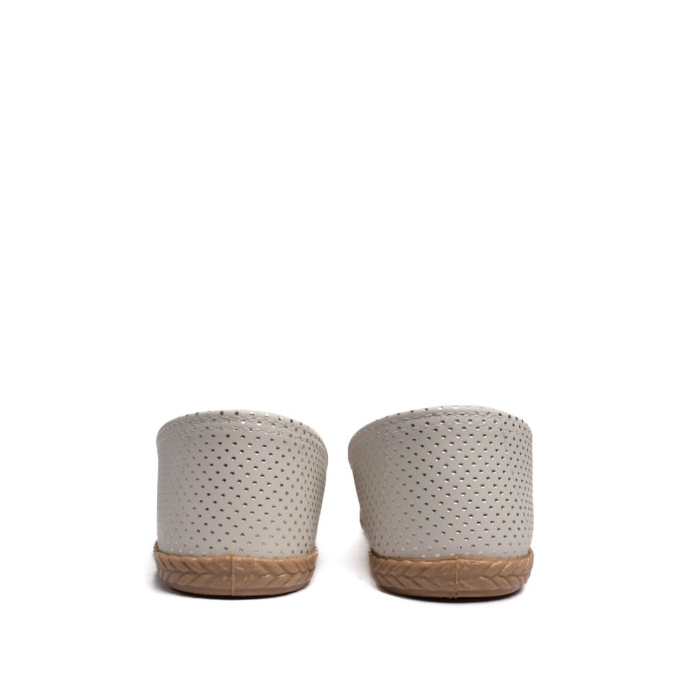 Sapatilha Feminina Moleca Napa com Detalhes Metalizados Off White Branco 3