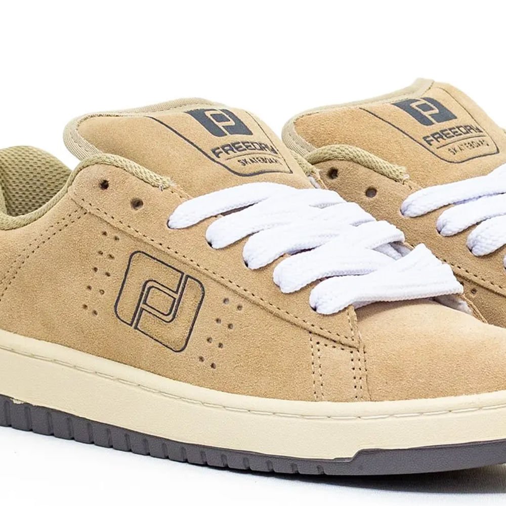 Tênis Masculino Freeday Jab Camurça Creme Bege 5