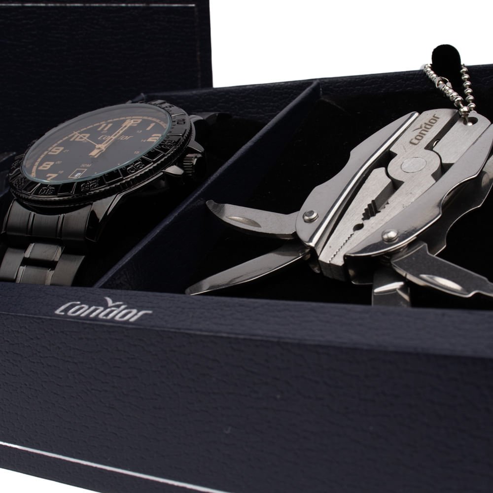 Relógio Masculino Condor CO2115NAM/K4P c/ Acessório Multiuso Preto Preto 4