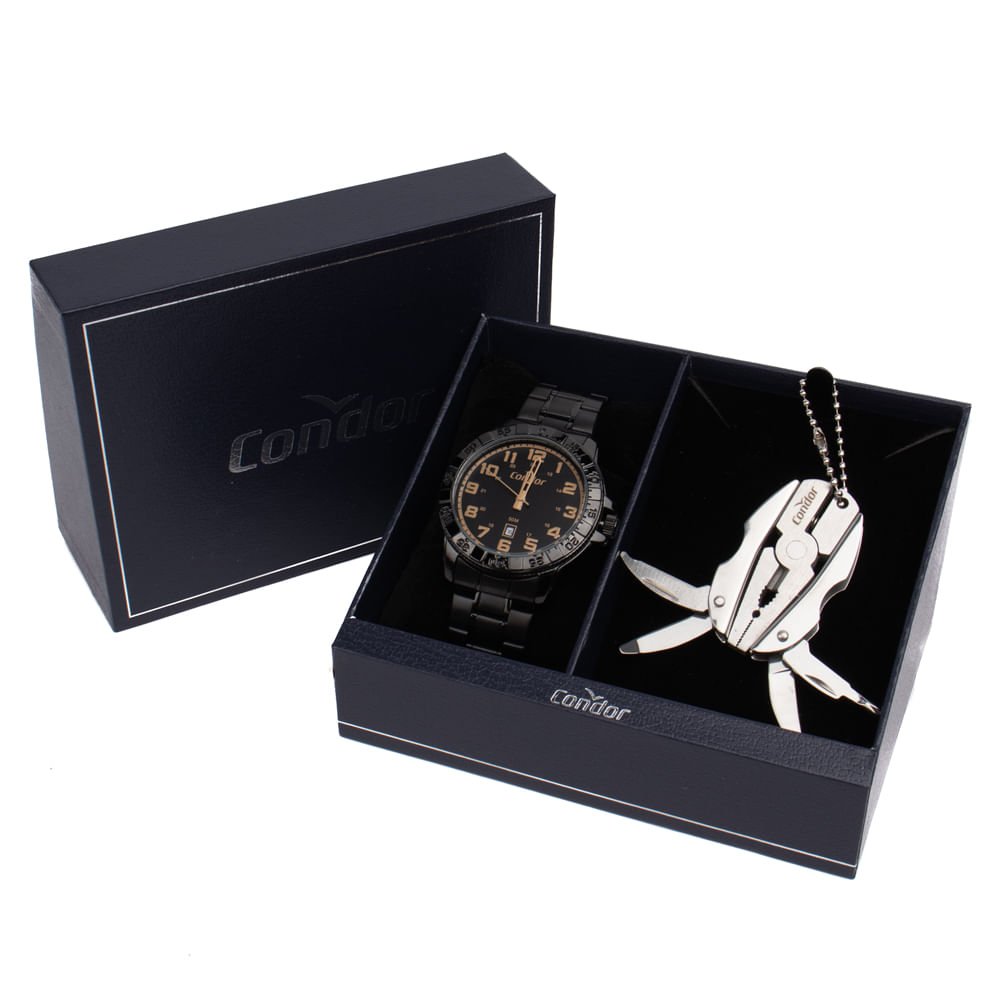 Relógio Masculino Condor CO2115NAM/K4P c/ Acessório Multiuso Preto Preto 7