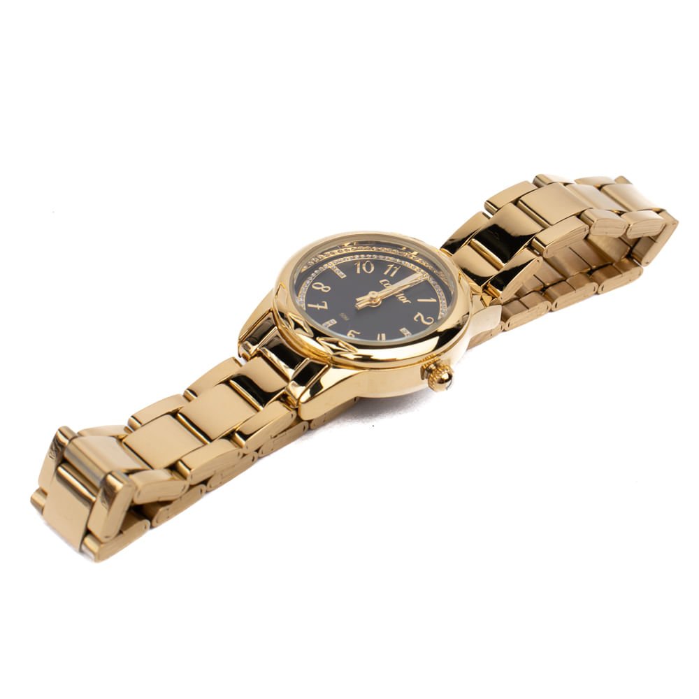 Relógio Feminino Condor Mini com Brilho CO2035NIO/4P Dourado Dourado 5