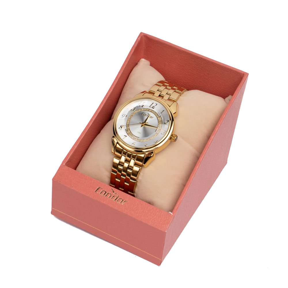Relógio Feminino Condor Analógico com Brilho CO2035NJS/4K Dourado Dourado 5