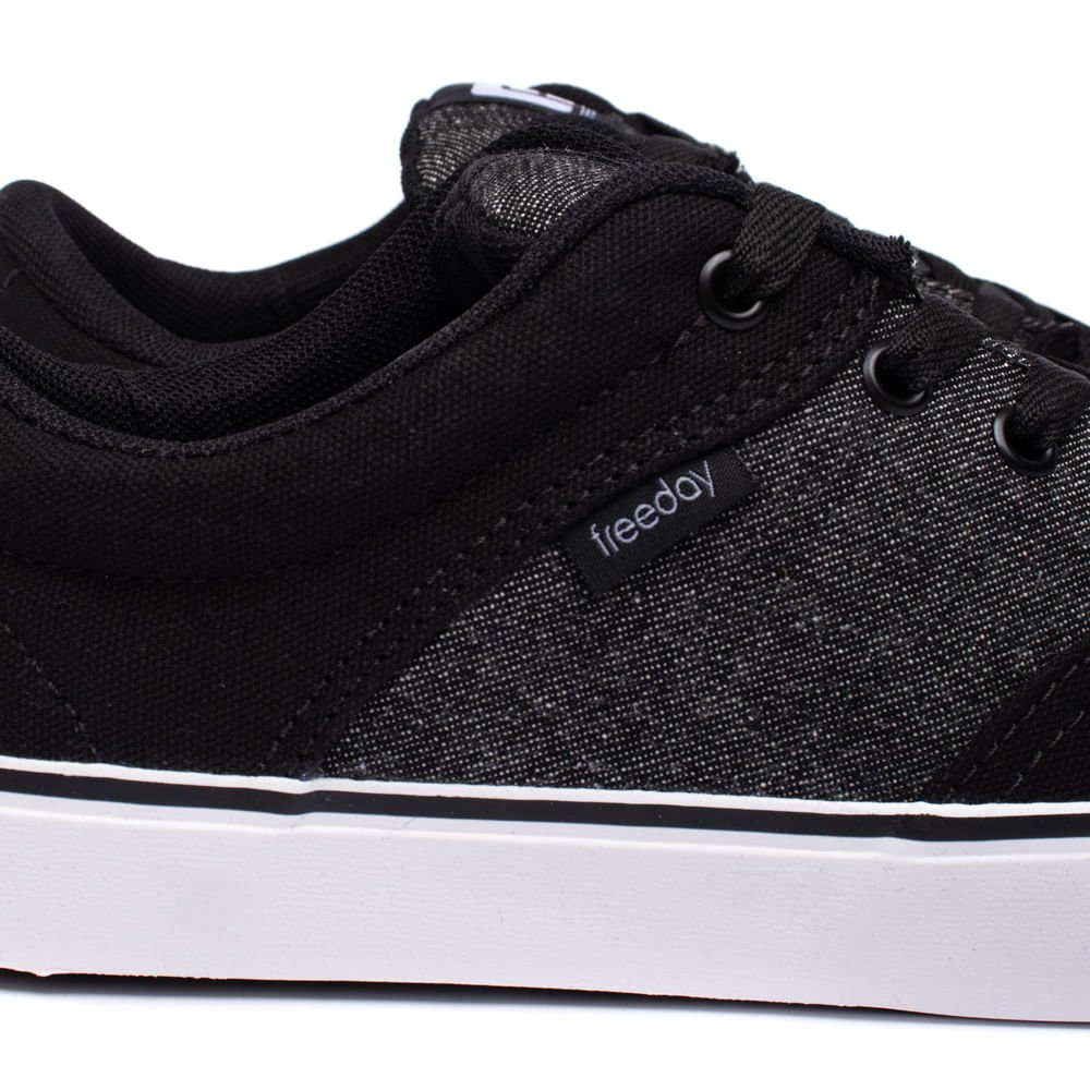 Tênis Masculino Freeday Flip Eco Lona Preto/branco Preto/Branco 6