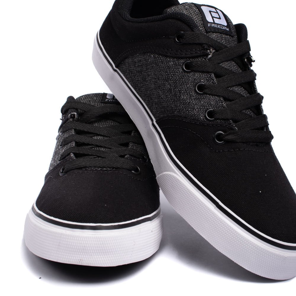 Tênis Masculino Freeday Flip Eco Lona Preto/branco Preto/Branco 8