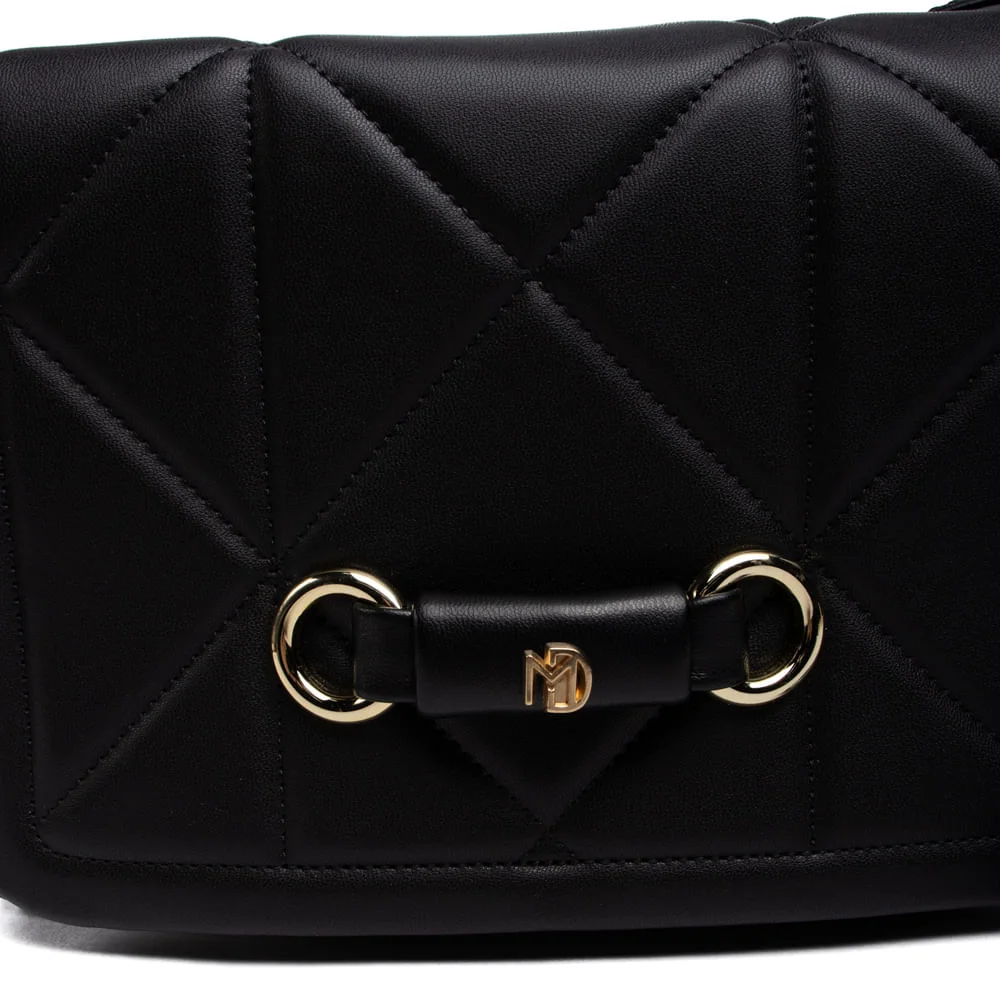 Bolsa Feminina Modare Transversal em Detalhes Geométricos Preto Preto 3