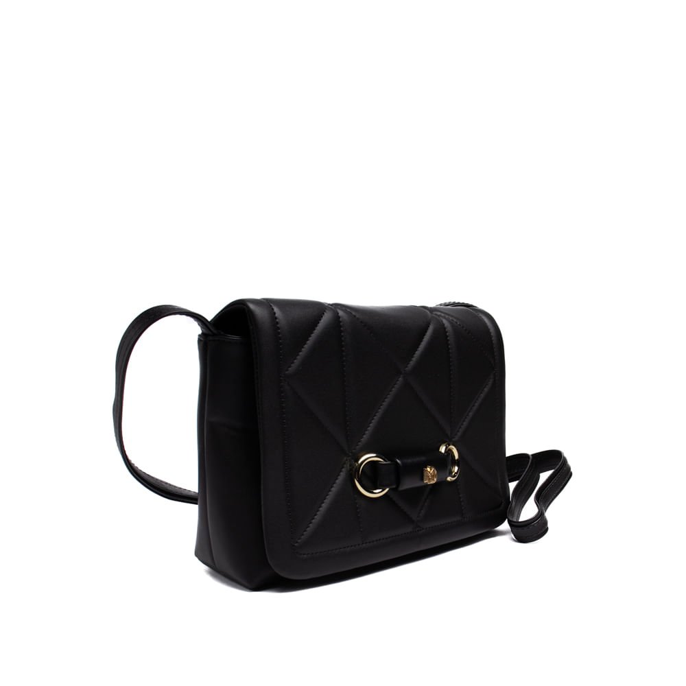 Bolsa Feminina Modare Transversal em Detalhes Geométricos Preto Preto 6