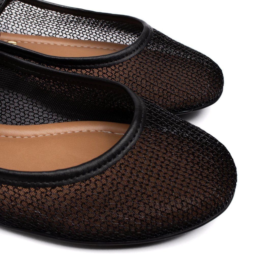Sapatilha Feminina Vizzano Glam em Tela de Metal Preto Preto 6