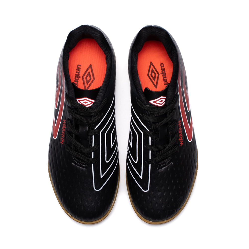 Chuteira Futsal Infantil Umbro Warskin Preto/Vermelho Preto/Vermelho 4