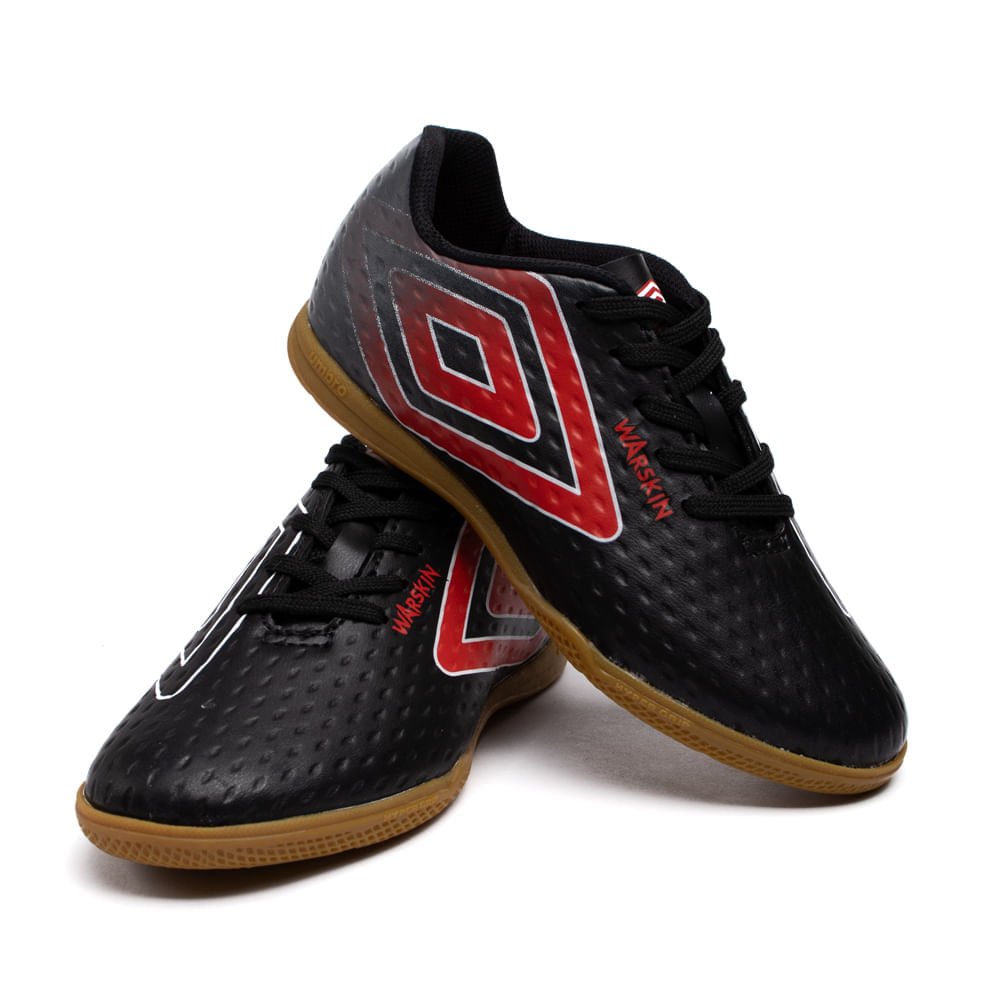 Chuteira Futsal Infantil Umbro Warskin Preto/Vermelho Preto/Vermelho 5