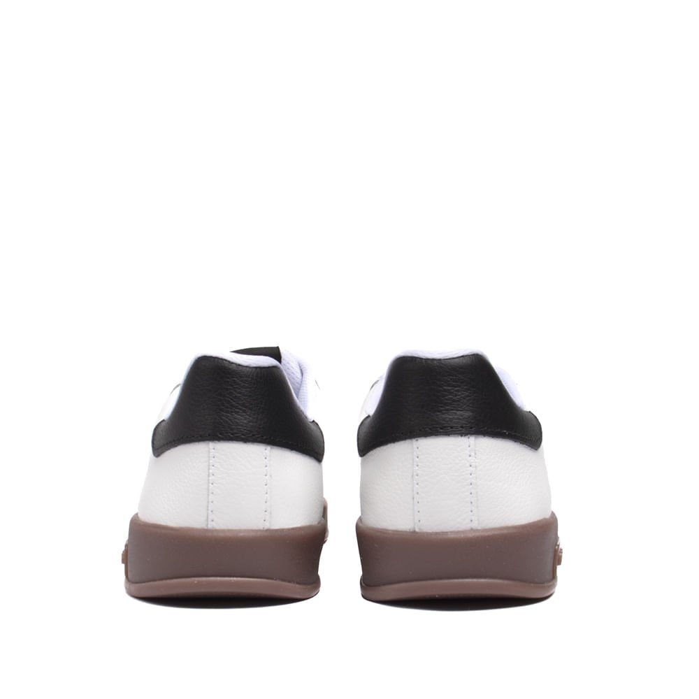 Tênis Feminino Bottero em Couro e Recortes Branco/preto Branco/Preto 3