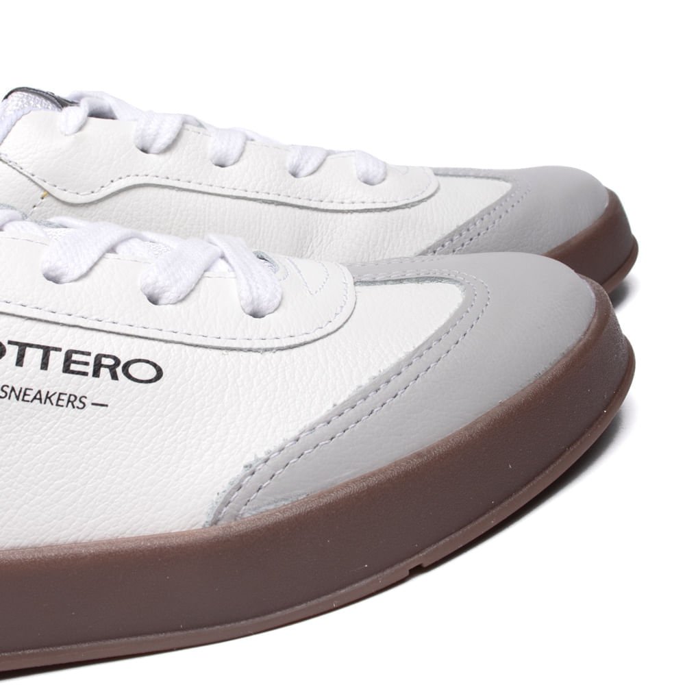 Tênis Feminino Bottero em Couro e Recortes Branco/preto Branco/Preto 6