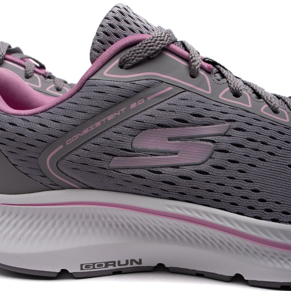 Tênis Feminino Skechers Go Run Consistent 2.0 Cinza/Rosa Cinza/Rosa 5