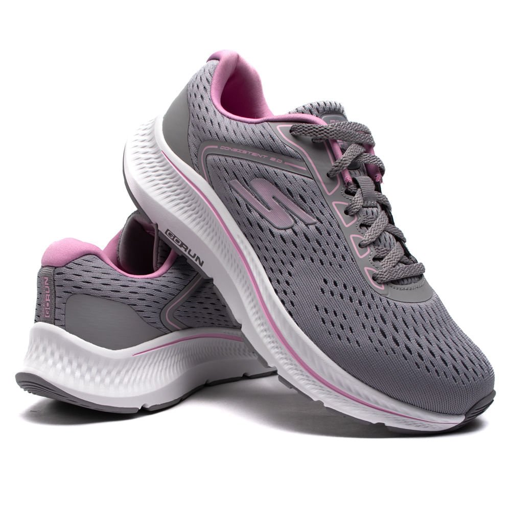 Tênis Feminino Skechers Go Run Consistent 2.0 Cinza/Rosa Cinza/Rosa 8
