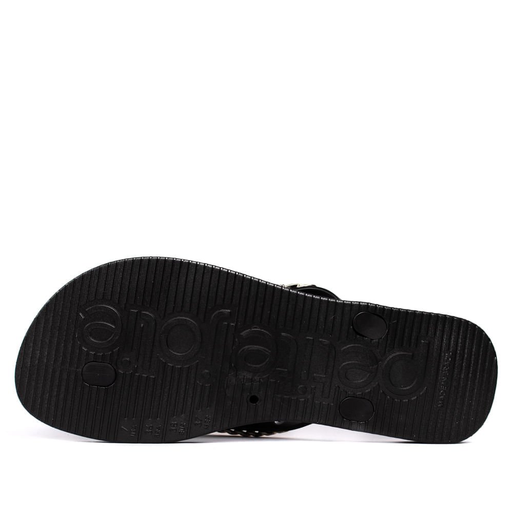 Chinelo Feminino Petite Jolie Fresh com Correntes Preto Preto 3