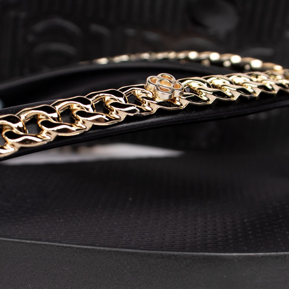 Chinelo Feminino Petite Jolie Fresh com Correntes Preto Preto 6