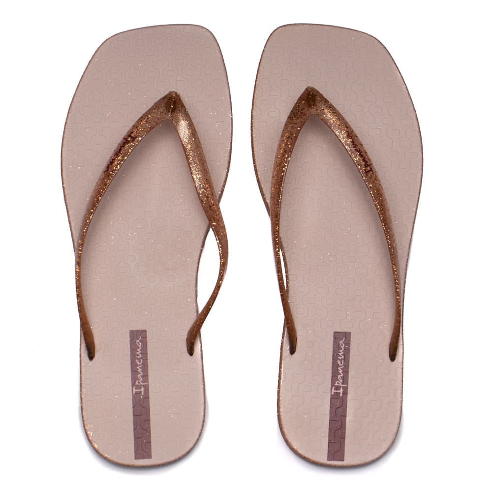 Chinelo Feminino Grendene Ipanema Edge Maxi com Glitter Rosa Claro