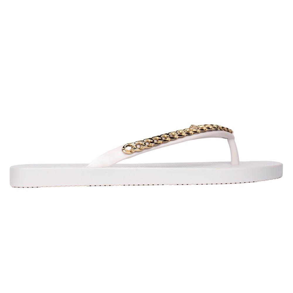 Chinelo Feminino Petite Jolie Fresh com Correntes Branco Branco 2