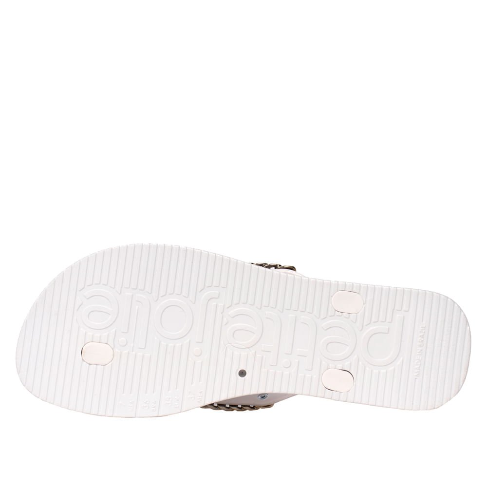 Chinelo Feminino Petite Jolie Fresh com Correntes Branco Branco 3