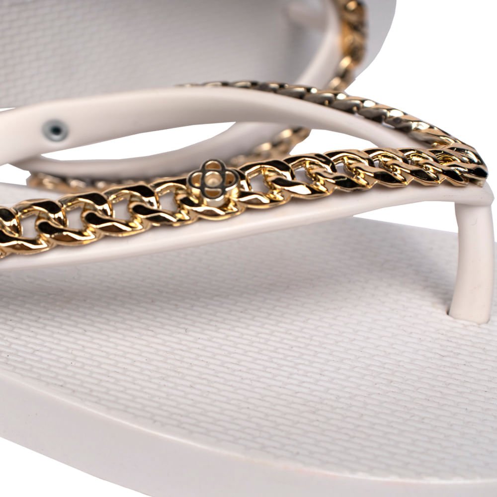 Chinelo Feminino Petite Jolie Fresh com Correntes Branco Branco 5