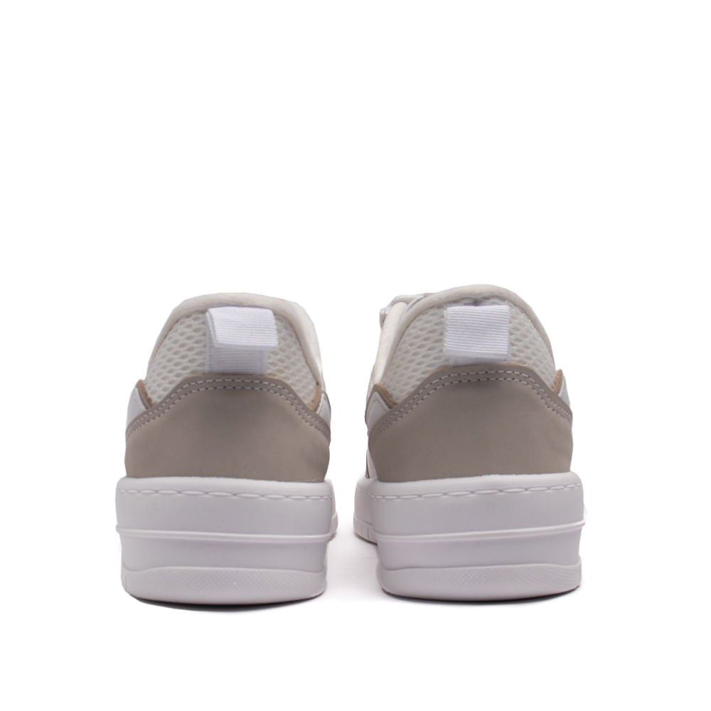 Tênis Feminino Vizzano Flatform em Napa com Recortes Branco/Cinza Branco 3