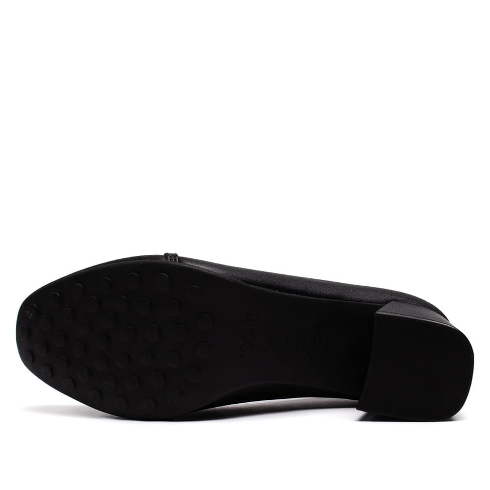 Sapato Feminino Modare em Napa Salto Baixo Tressê e Textura Preto Preto 2