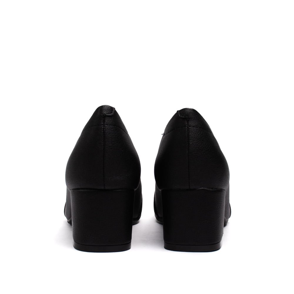 Sapato Feminino Modare em Napa Salto Baixo Tressê e Textura Preto Preto 3