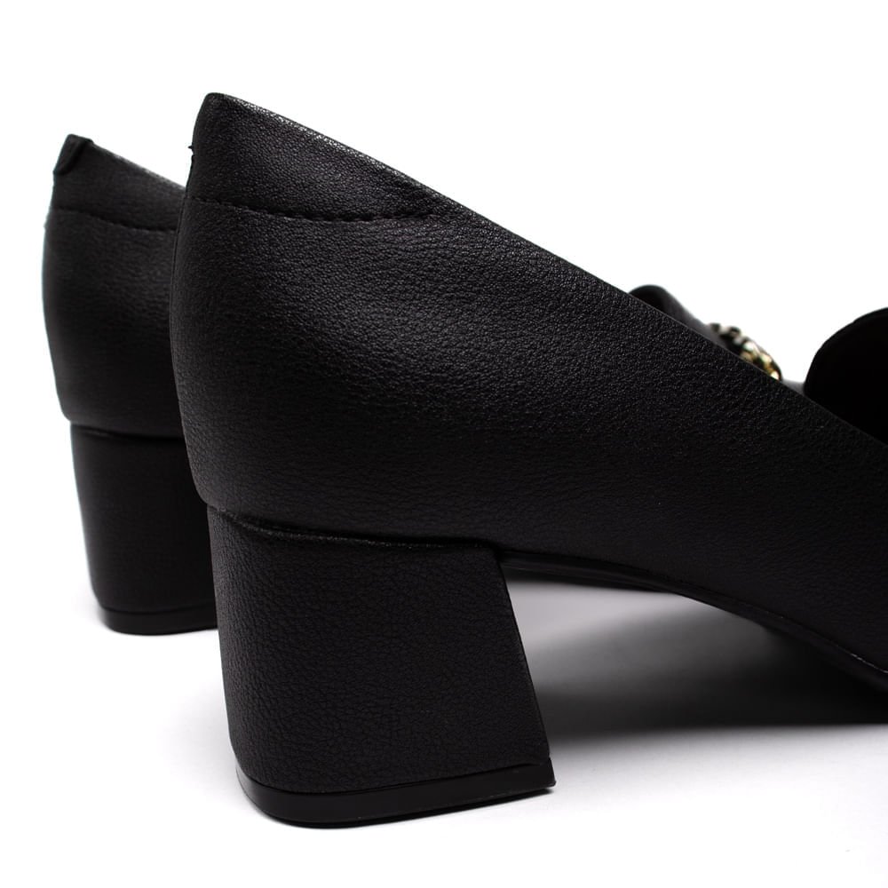 Sapato Feminino Modare em Napa Salto Baixo Tressê e Textura Preto Preto 7