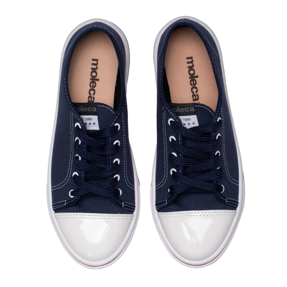 Tênis Feminino Moleca Sider em Lona Marinho/Branco Azul 4
