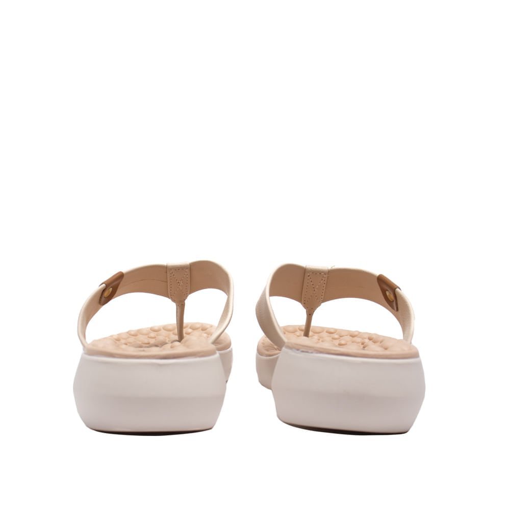 Chinelo Feminino Modare com Tira Larga em Napa Floather Creme Bege 3