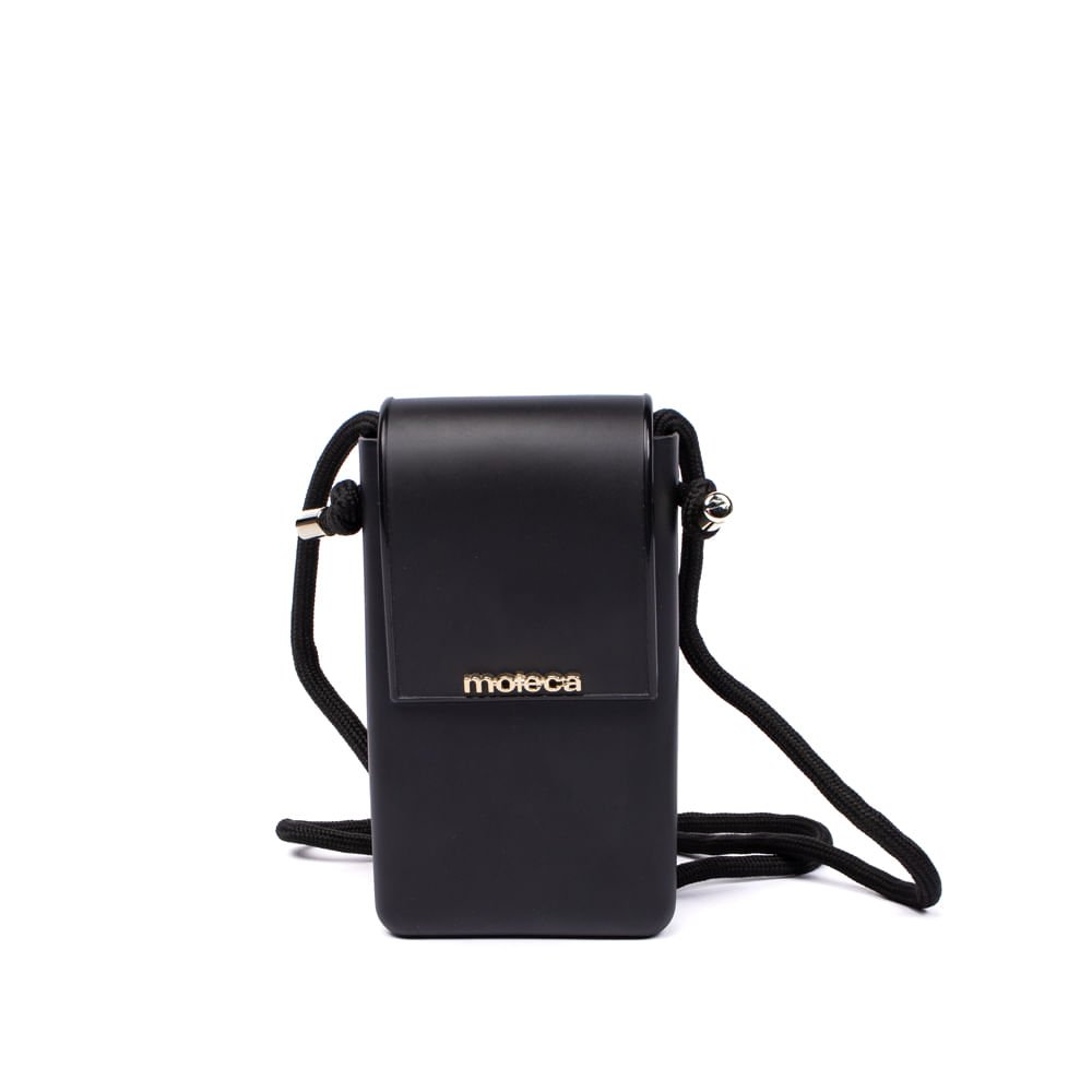 Bolsa Feminina Moleca Transversal Pequena com Cordão Preta