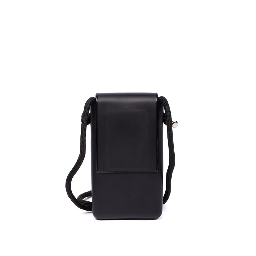Bolsa Feminina Moleca Transversal Pequena com Cordão Preta Preto 2