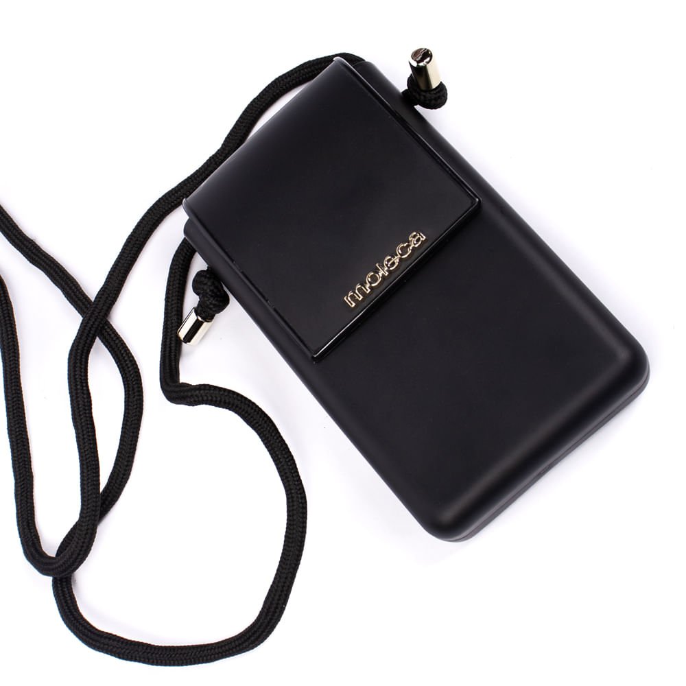 Bolsa Feminina Moleca Transversal Pequena com Cordão Preta Preto 5