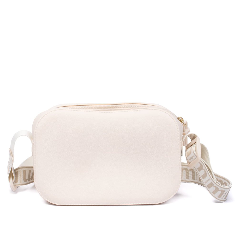 Bolsa Feminina Moleca Transversal Pequena com Bolso Off White Branco 2