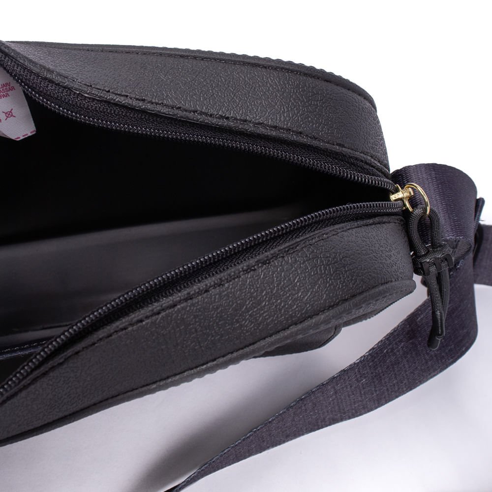 Bolsa Feminina Moleca Transversal Pequena com Bolso Preta Preto 5