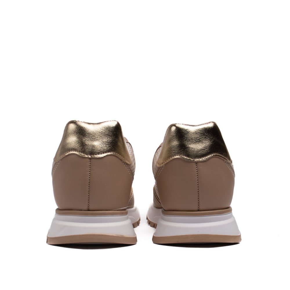 Tênis Feminino Vizzano com Recortes Bege/Dourado Bege 3