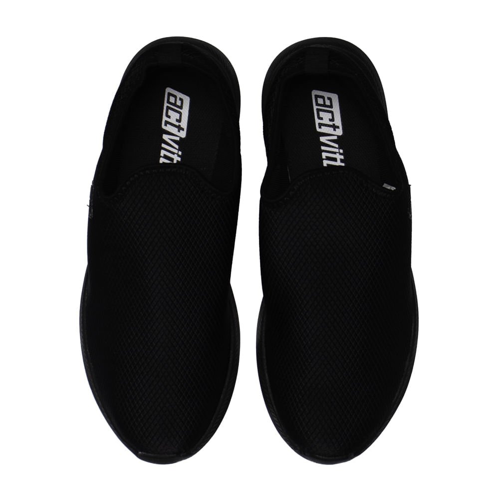 Tênis Masculino Actvitta Calce Fácil Sem Cadarço Preto Preto 4