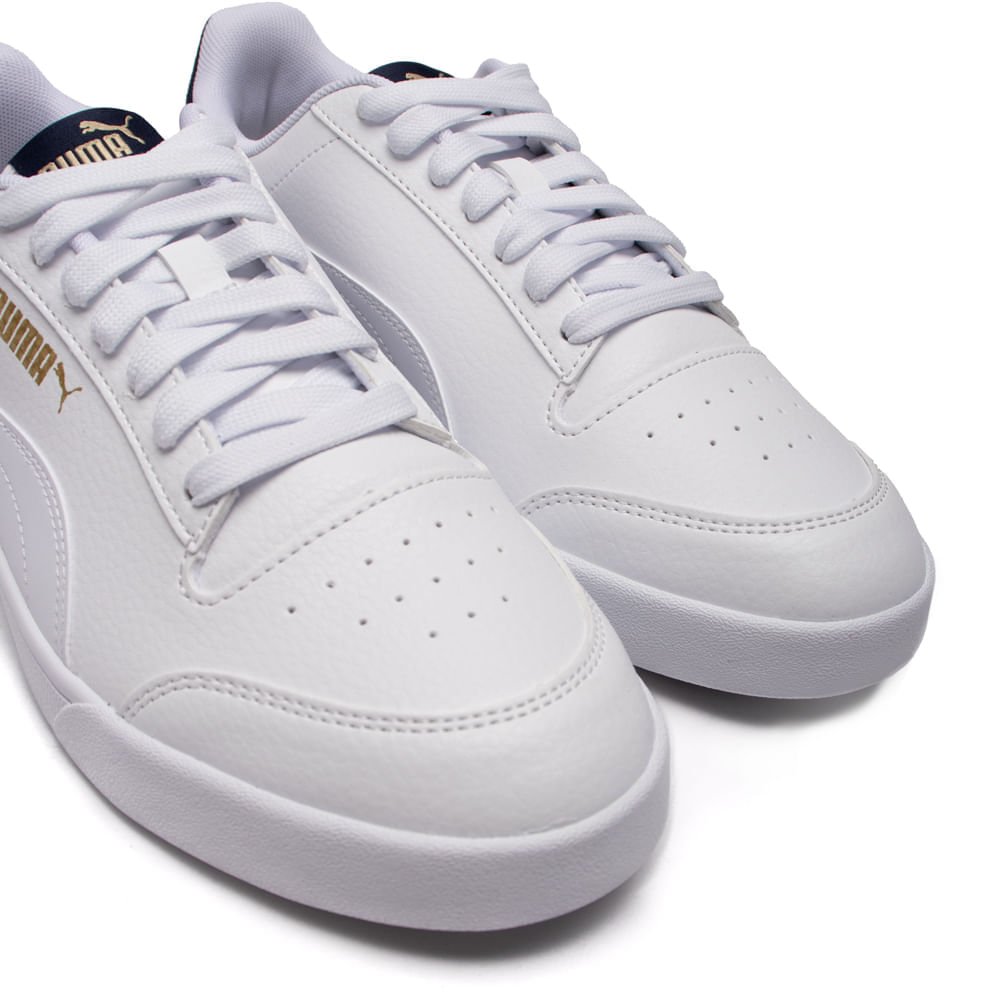 Tênis Masculino Puma Shuffle com Recortes Branco/Marinho Branco 6