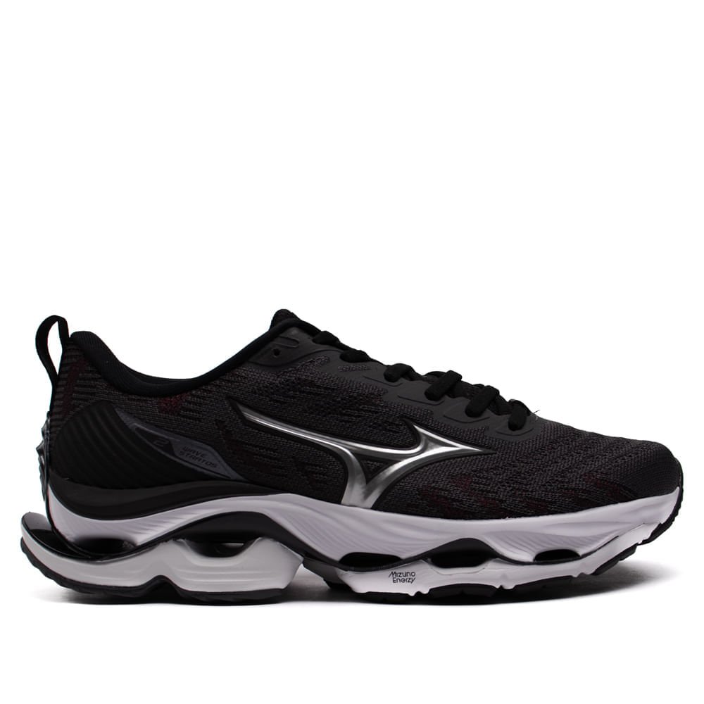 Tênis Masculino Mizuno Wave Stratos 2 Cinza Escuro/Bordô