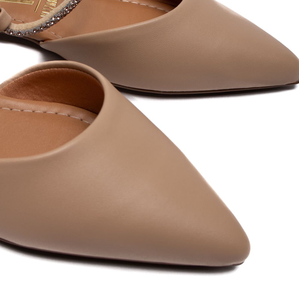 Mule Feminino Vizzano com Tiras de Strass Bege/Rose Bege 6