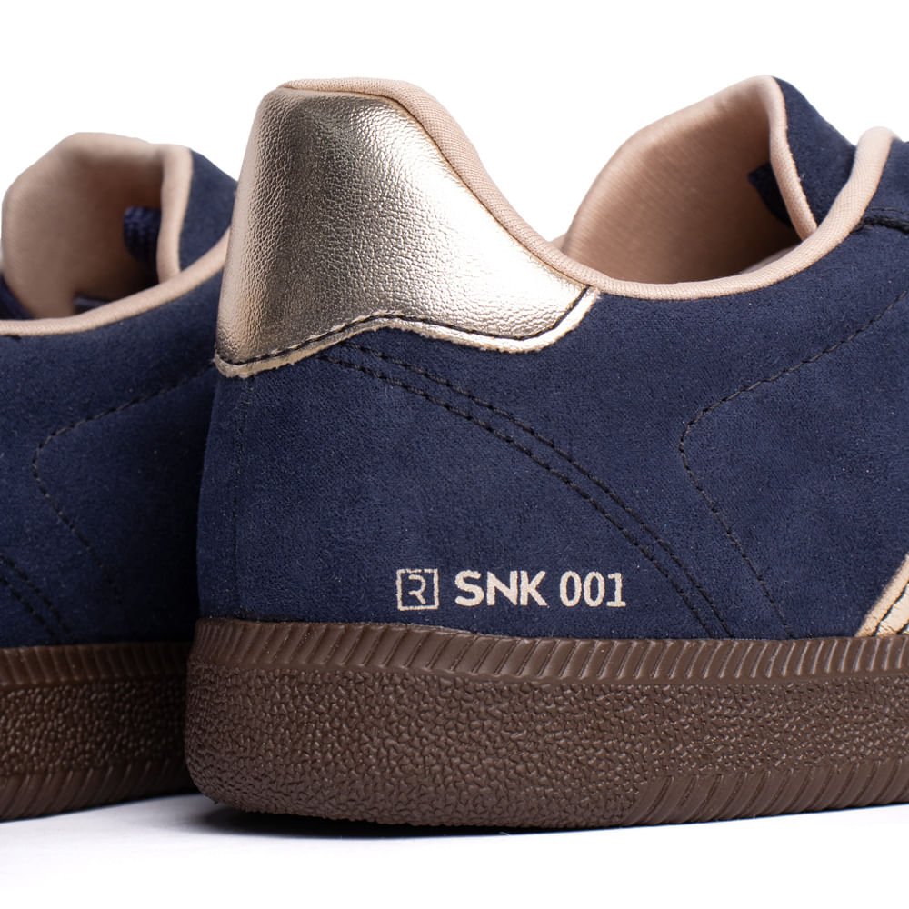 Tênis Feminino Ramarim Camurça SNK 001 Marinho/dourado Azul 5