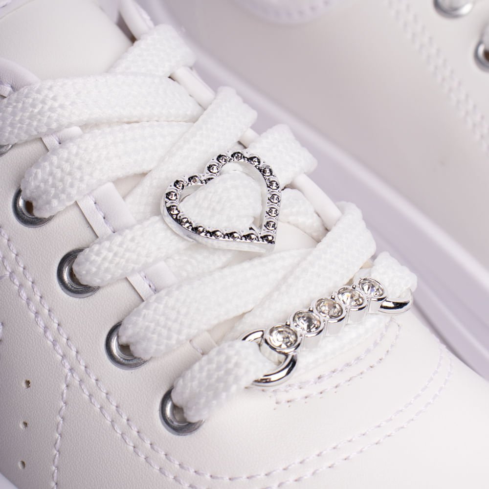 Tênis Infantil Molekinha com Charms Branco Branco 5