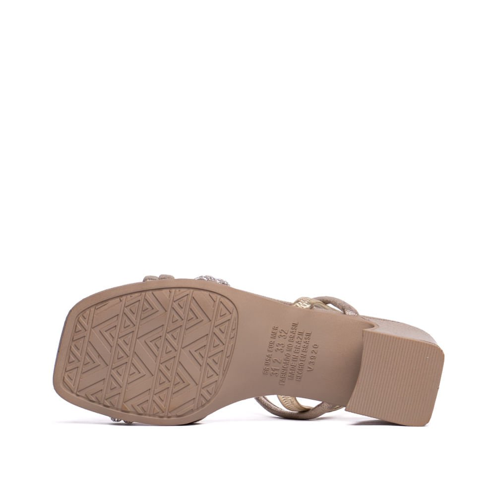 Sandália Infantil Pink Cats com Tiras Metalizado Dourado Dourado 2