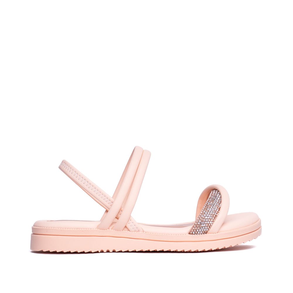 Sandália Infantil Pink Cats Flatform com Strass Nude