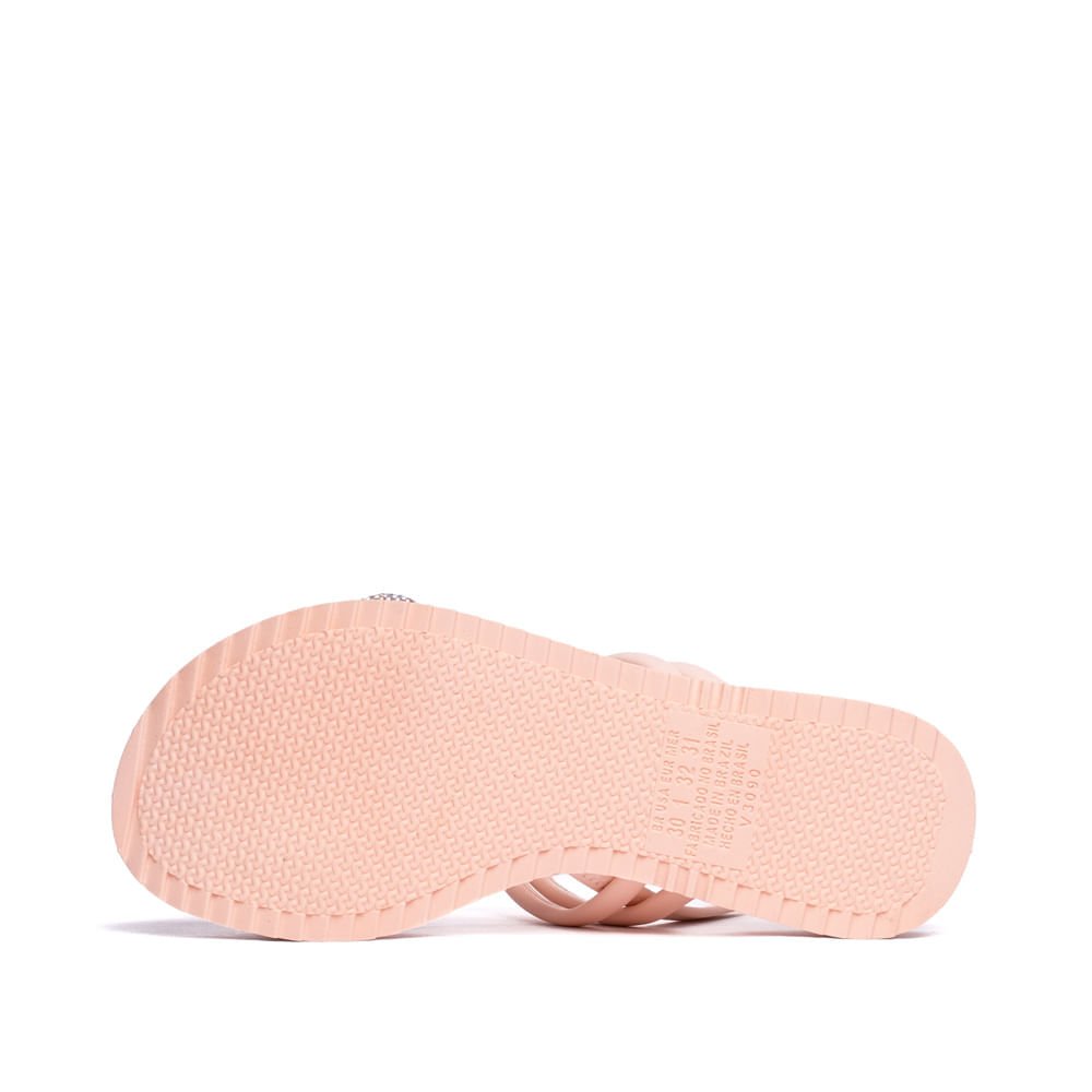 Sandália Infantil Pink Cats Flatform com Strass Nude Nude 2