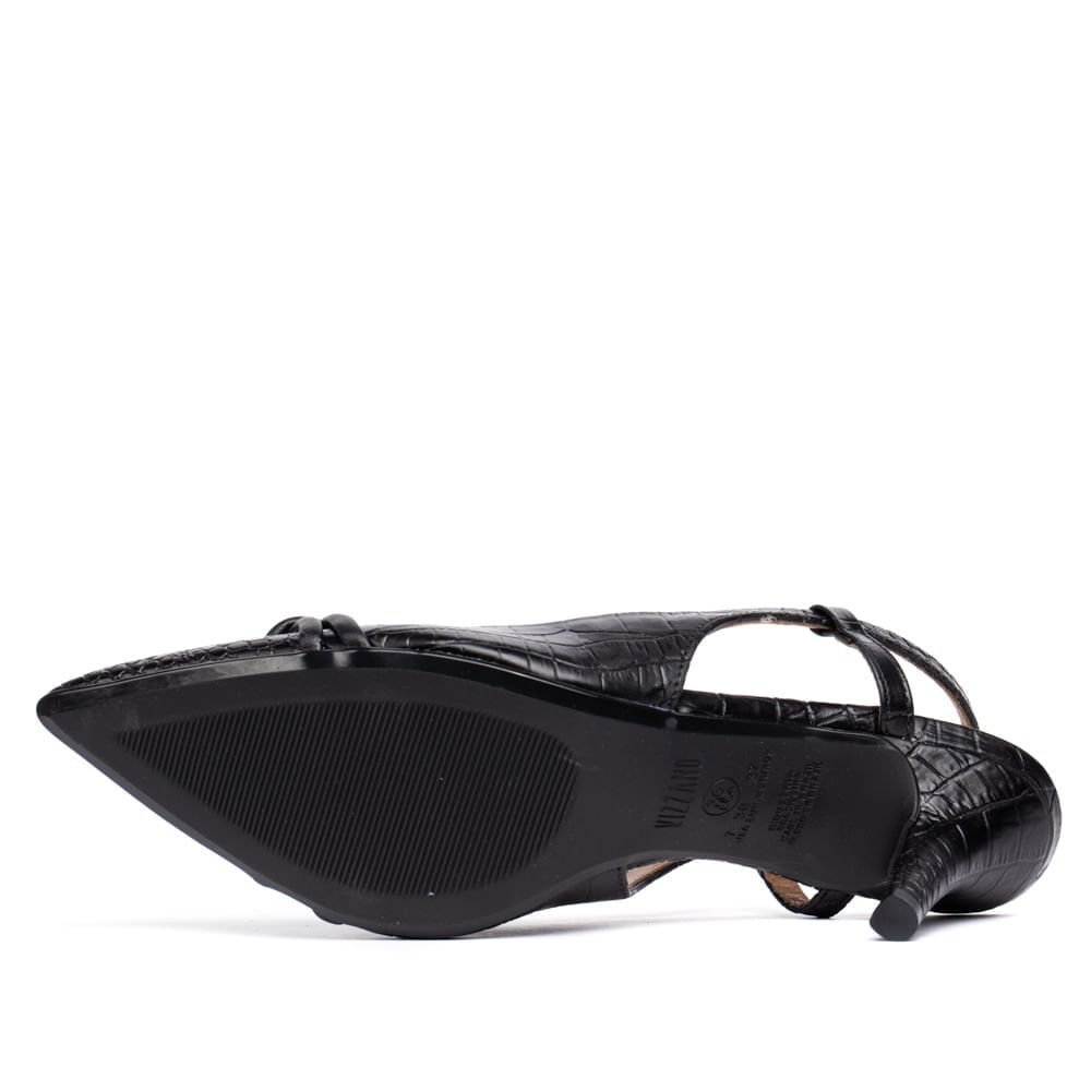 Sapato Scarpin Feminino Vizzano Croco Preto Preto 2