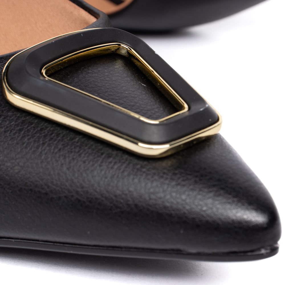 Sapato Scarpin Feminino Vizzano com Detalhe Metalizado Preto Preto 6