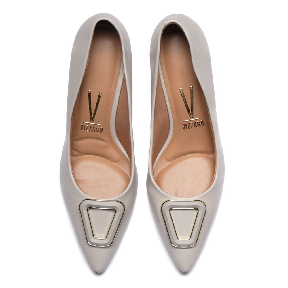 Sapato Scarpin Feminino Vizzano com Detalhe Metalizado Cinza Cinza 4