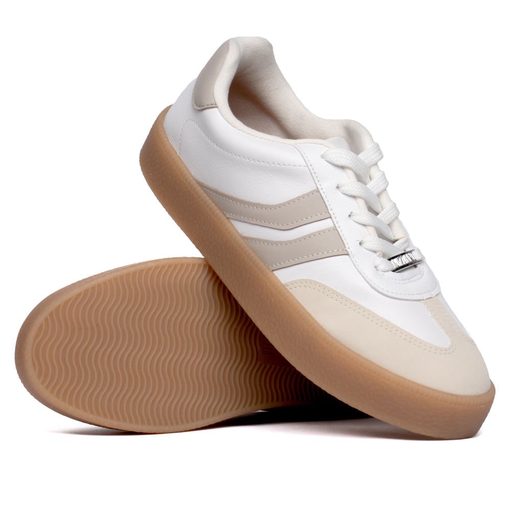 Tênis Feminino Vizzano em Napa com Recortes Branco/bege Branco 5