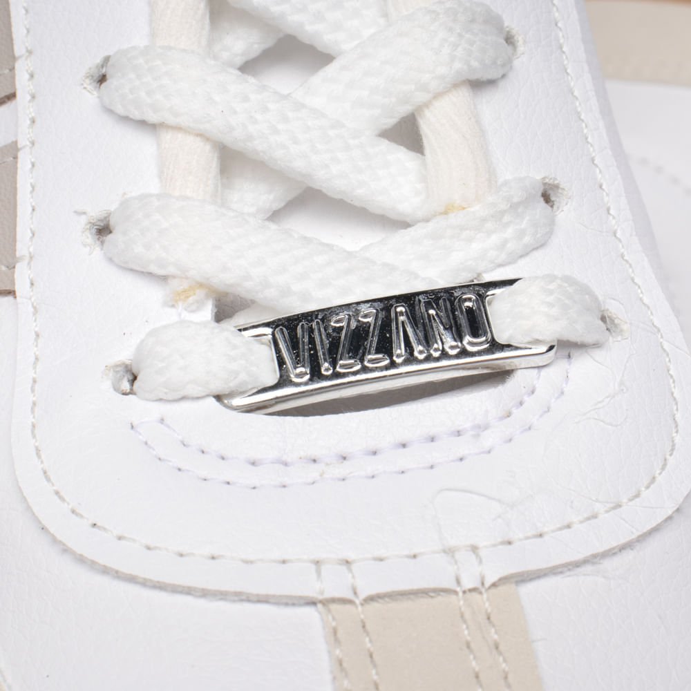 Tênis Feminino Vizzano em Napa com Recortes Branco/bege Branco 7