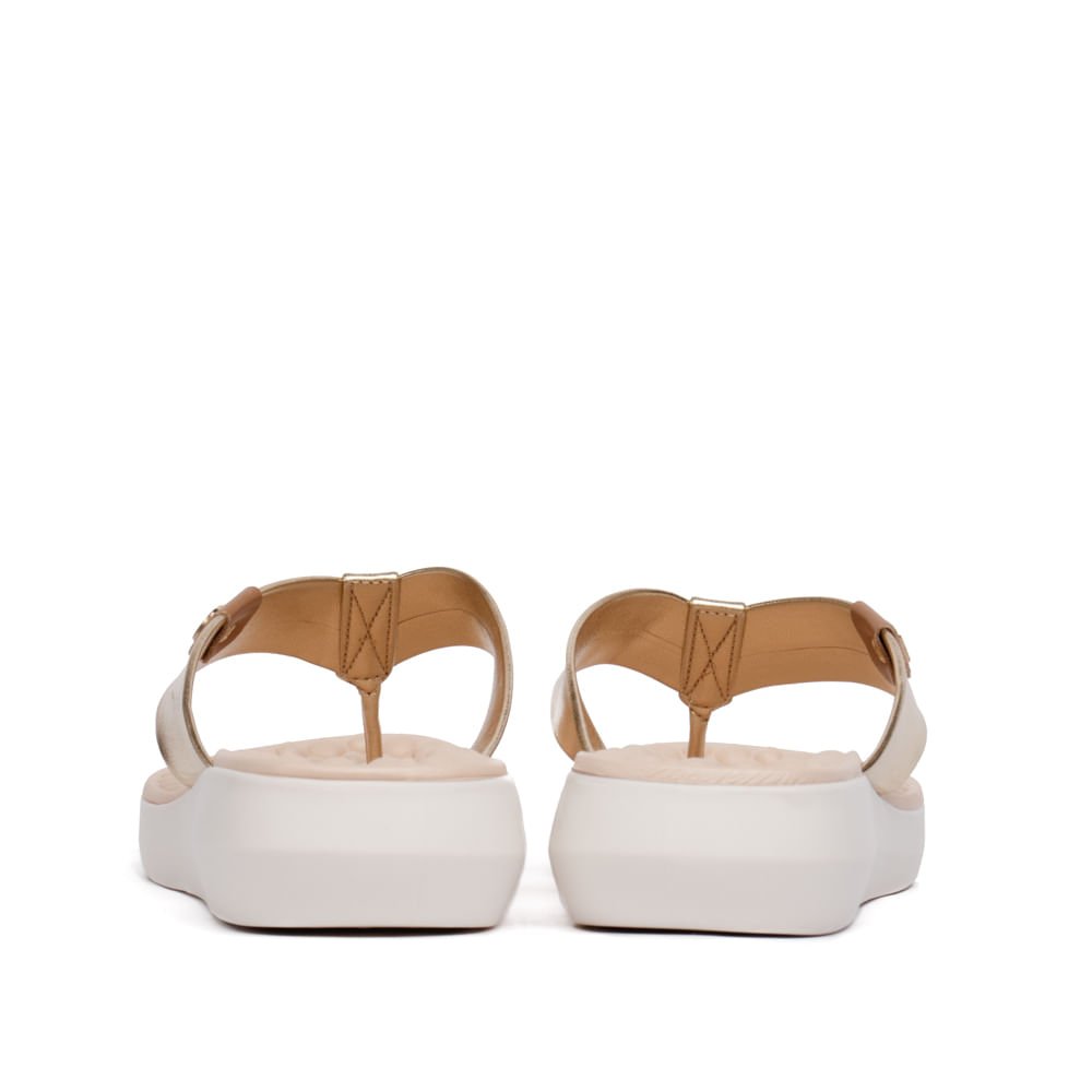 Chinelo Feminino Modare com Tira Larga Metalizada Dourado Dourado 3